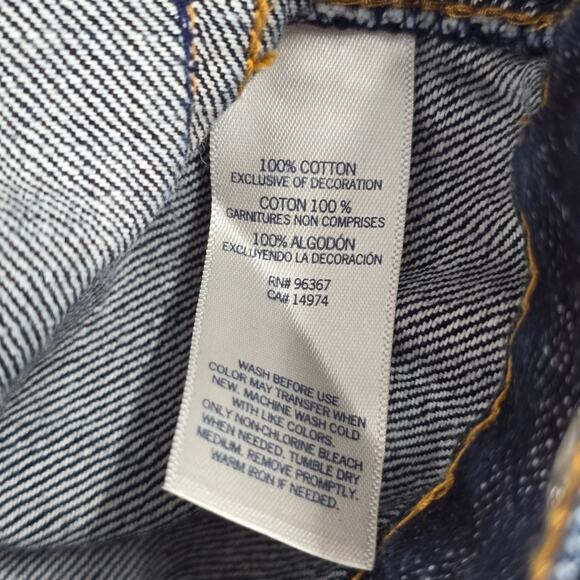 OshKosh B'gosh Blue Denim Cotton Span Button Jeans Jacket VTG Unisex Large L - Picture 7 of 7